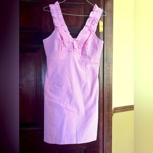 Lilya Pulitzer size 10 Phoebe dress seersucker pink stripes